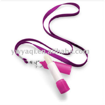 2014 Portable promotional keychain Lip balm with Lanyard